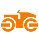 orange pavement roller icon