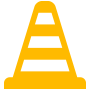 yellow emergency cone icon