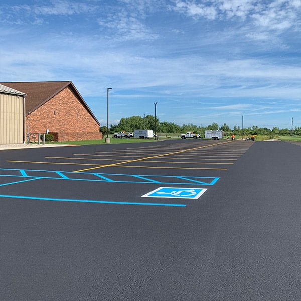 Site Services new paving and striping of business parking lot