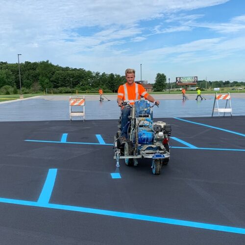 Commercial Parking Lot Striping by Site Services crew